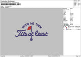 Titstext 01 Embroidery File 6 sizes