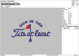 Titstext 01 Embroidery File 6 sizes