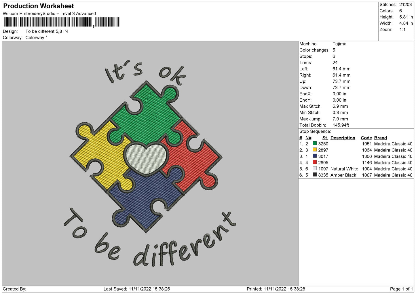 To Be Different Embroidery File 6 sizes