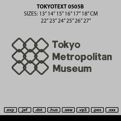 Tokyotext 0505 Embroidery File 12 sizes