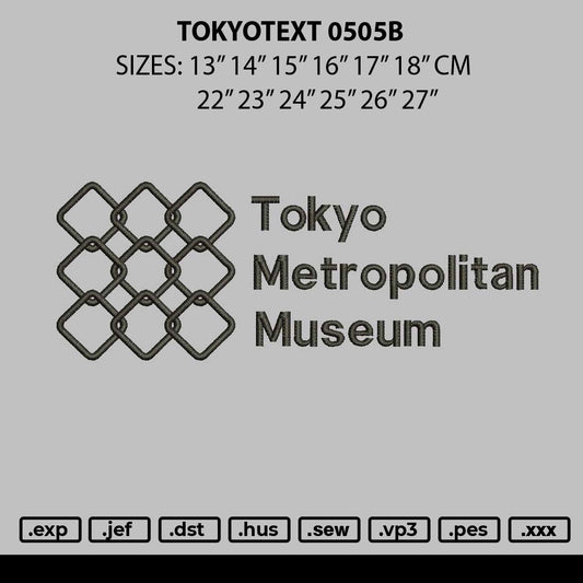 Tokyotext 0505 Embroidery File 12 sizes