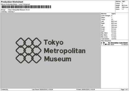Tokyotext 0505b Embroidery File 12 sizes