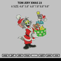 Tom Jery Xmas 23 Embroiery File 6 sizes