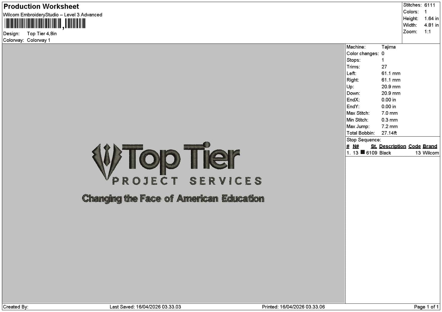 Toptiertext Embroidery File 6 sizes