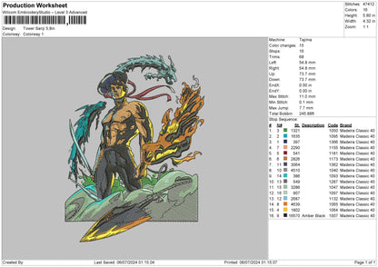 Sanji0607 Embroidery File 6 sizes