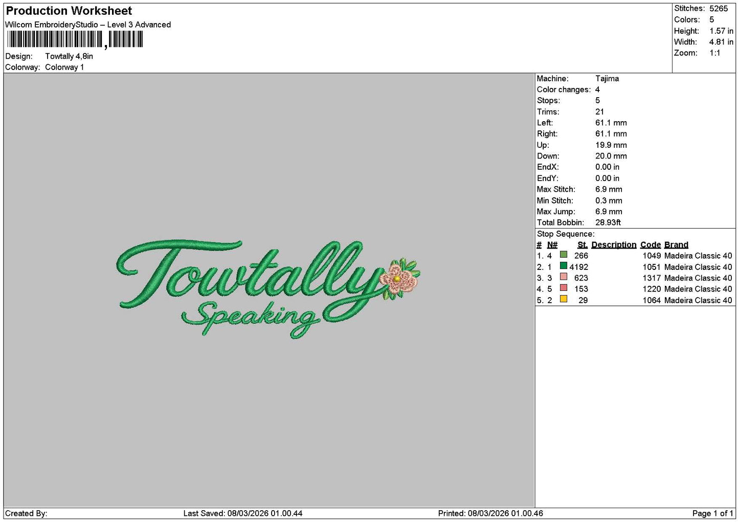 Towtllytext Embroidery File 6 sizes