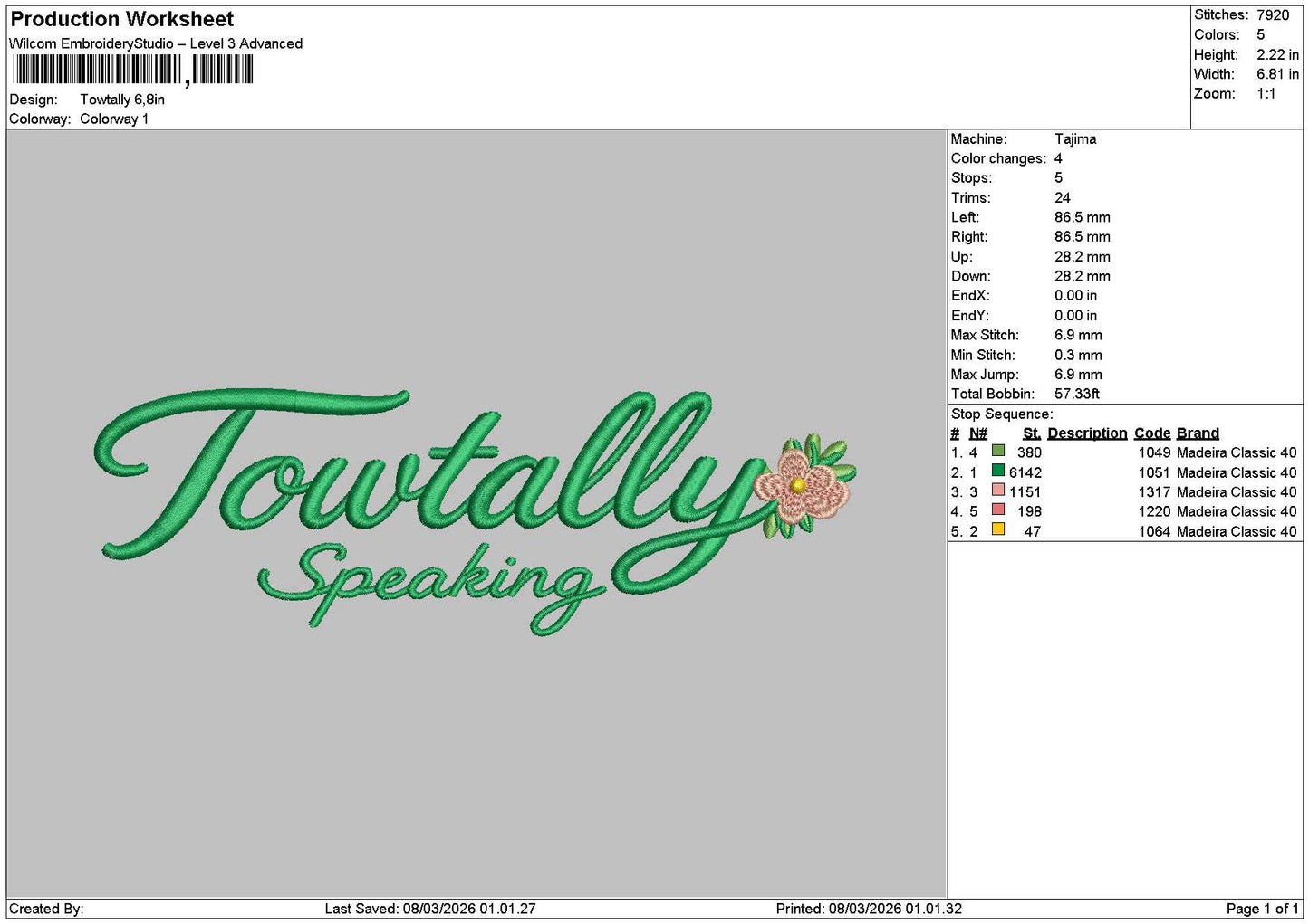 Towtllytext Embroidery File 6 sizes