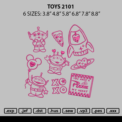 Toys 2101 Embroidery File 6 sizes