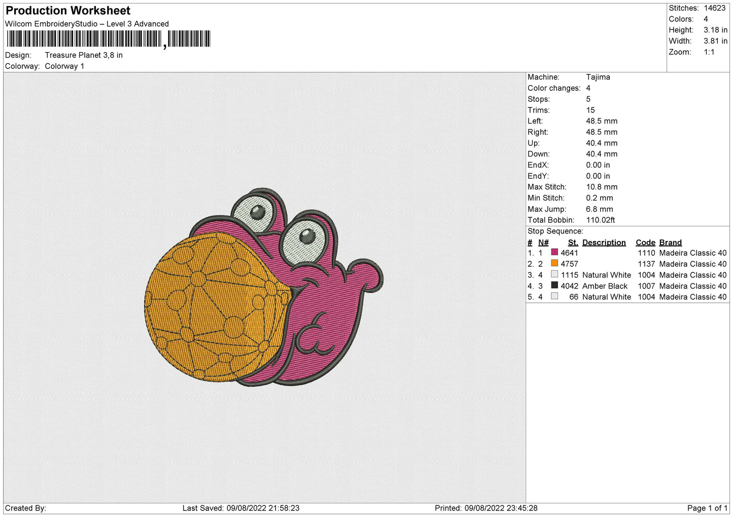 Treasuren Planet Embroidery File 4 Sizes
