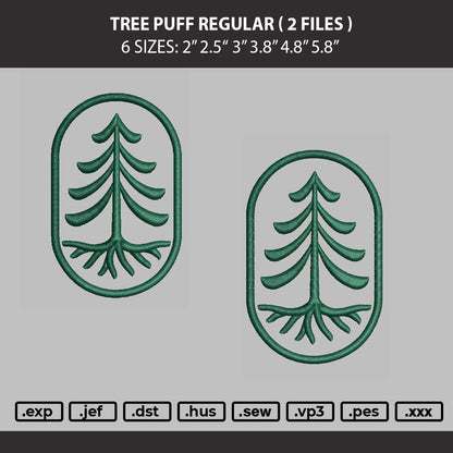 Tree Puff Regular Embroidery Machine Design 2 Files