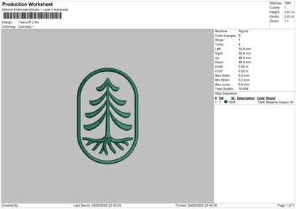 Tree Puff Regular Embroidery Machine Design 2 Files