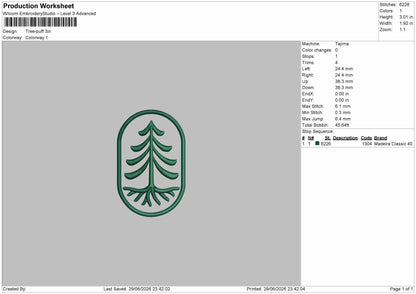 Tree Puff Regular Embroidery Machine Design 2 Files