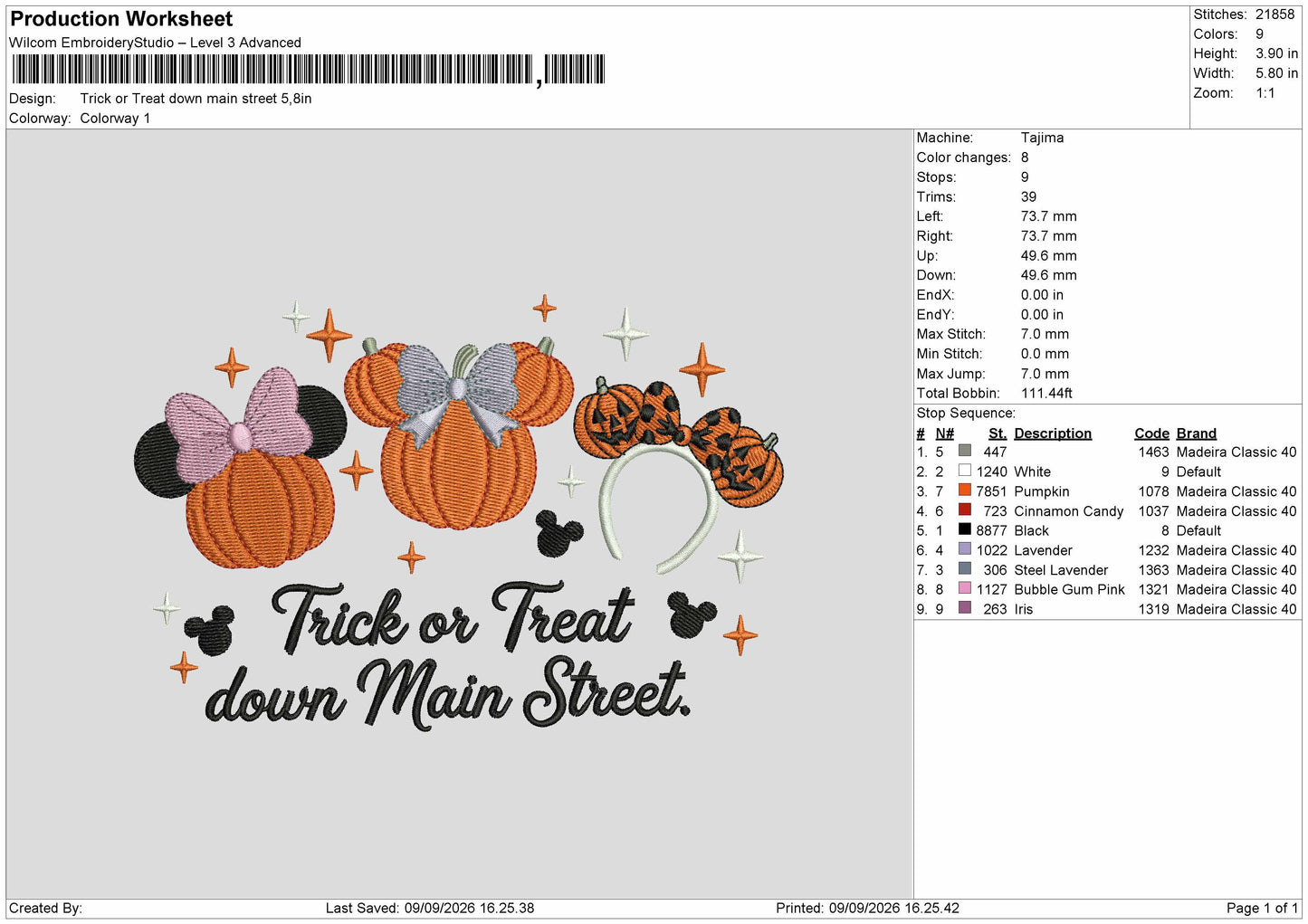 Trick Mickey Embroidery Machine Design File 6 sizes