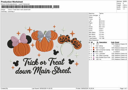 Trick Mickey Embroidery Machine Design File 6 sizes