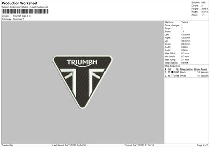 Triumph L Embroidery File 6 sizes