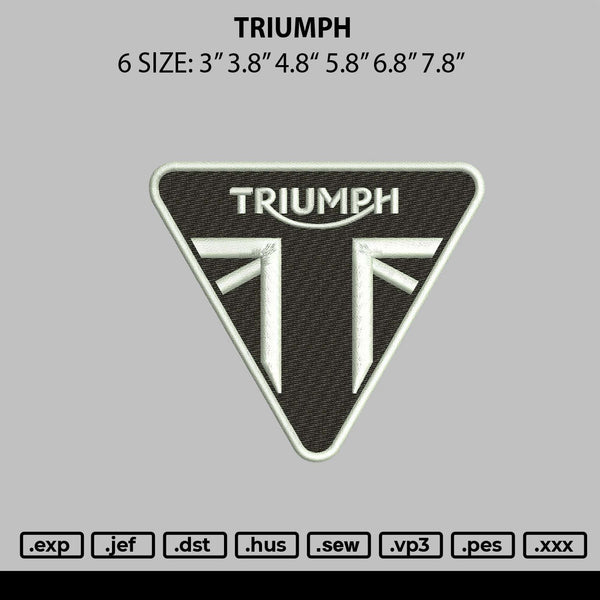 Triumph L Embroidery File 6 sizes