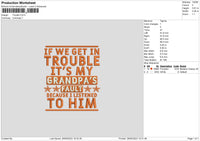 Trouble Text Embroidery File 6 sizes