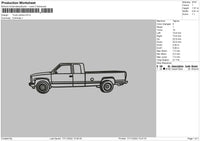 Truck Outline Embroidery File 6 sizes