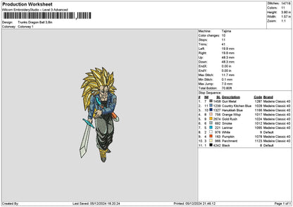 Dragontrunks 0512 Embroidery File 6 sizes