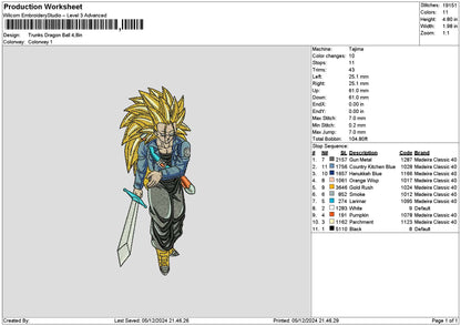 Dragontrunks 0512 Embroidery File 6 sizes