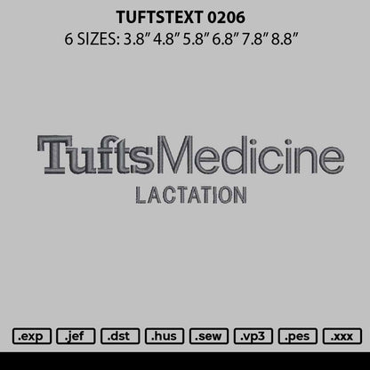 Tuftstext 0206 Embroidery File 6 sizes