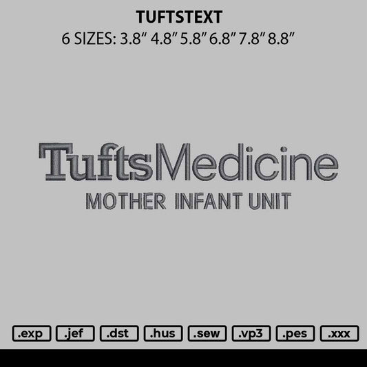 Tuftstext Embroidery File 6 sizes