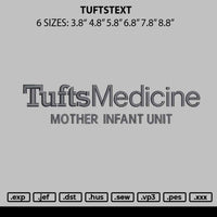 Tuftstext Embroidery File 6 sizes