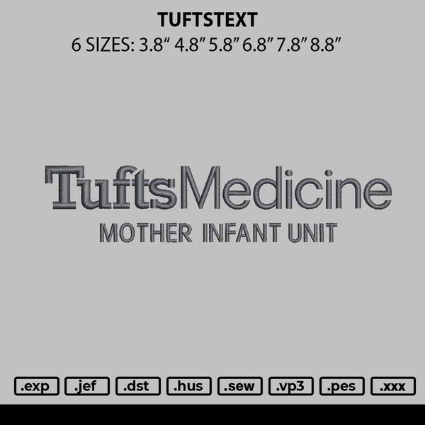 Tuftstext Embroidery File 6 sizes