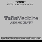 Tuftstext Embroidery File 6 sizes