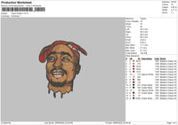 Tupac Shakur Embroidery File 5 sizes