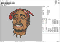 Tupac Shakur Embroidery File 5 sizes