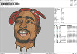 Tupac Shakur Embroidery File 5 sizes