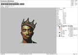 Tupac King Embroidery File 6 sizes