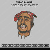 Tupac Shakur Embroidery File 5 sizes