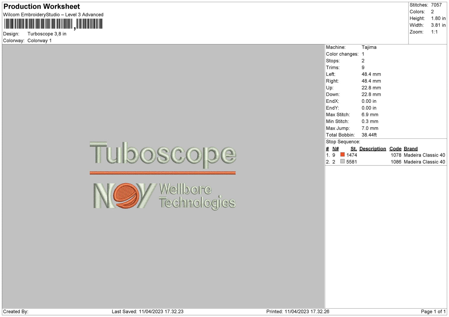 Turboscope Embroidery File 6 sizes