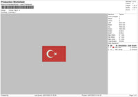 Turkiye Flag Embroidery File 4 sizes