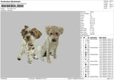 Two Dogs Embroidery File 5 sizes