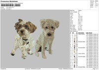 Two Dogs Embroidery File 5 sizes