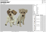 Two Dogs Embroidery File 5 sizes