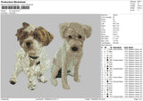 Two Dogs Embroidery File 5 sizes