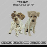 Two Dogs Embroidery File 5 sizes