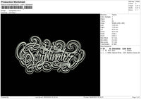 Typography Embroidery File 6 sizes