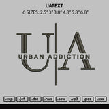 Uatext Embroidery File 6 sizes