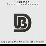 UBD logo Embroidery File&nbsp;6 size