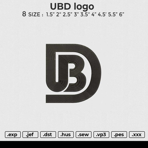 UBD logo Embroidery File&nbsp;6 size