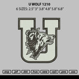 U Wolf 1210 Embroidery File 6 sizes