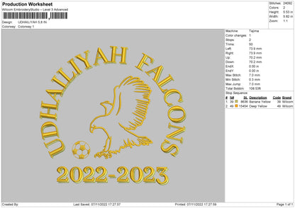 Udhailiyah Embroidery File 6 sizes