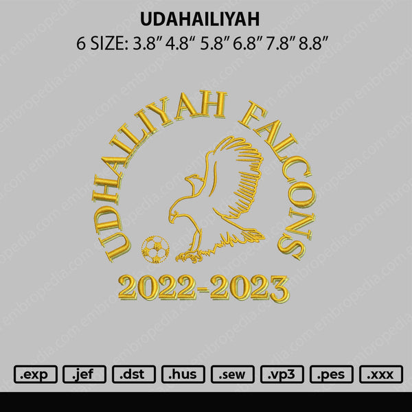 Udhailiyah Embroidery File 6 sizes