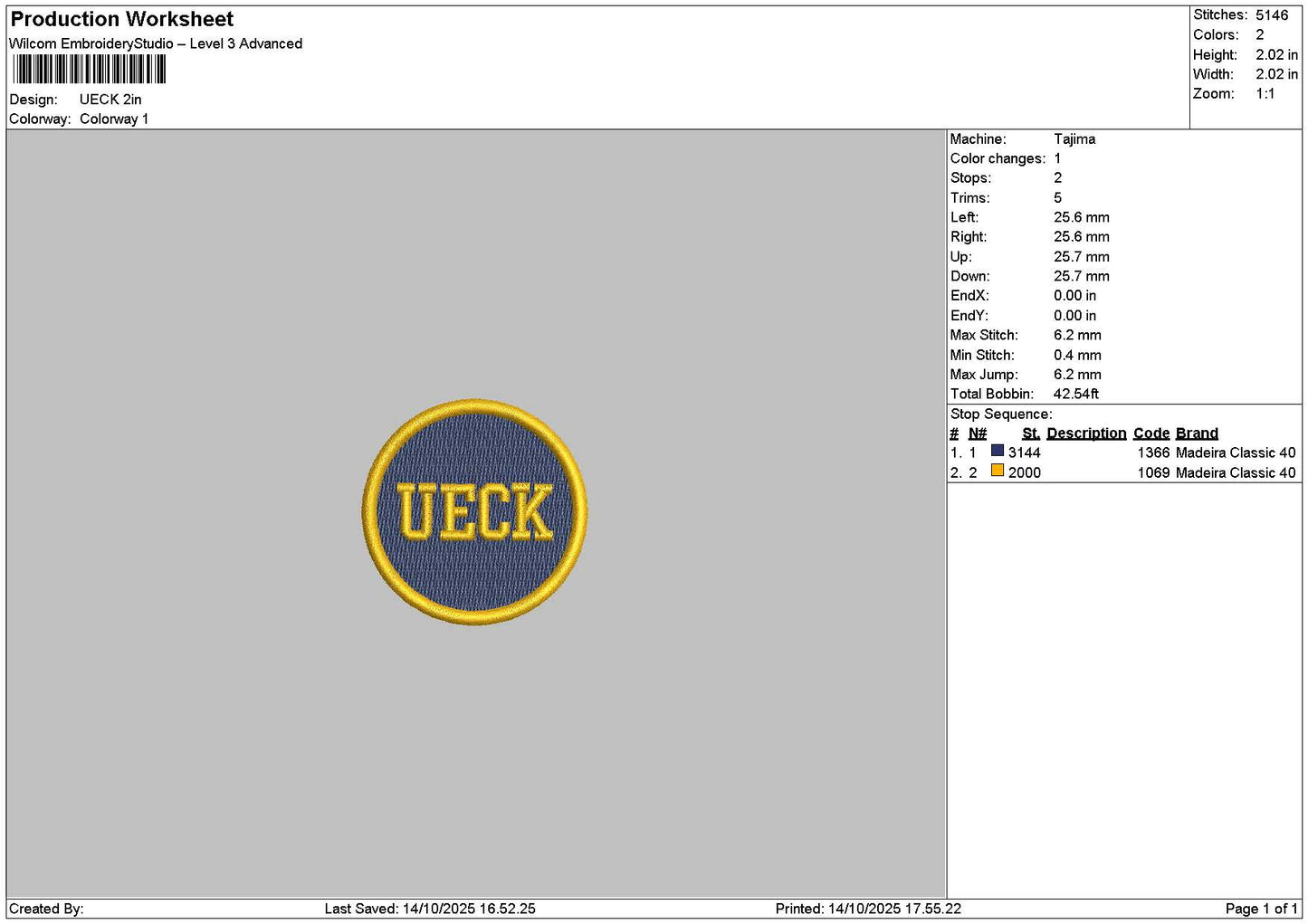 Ueckcircle Embroidery File 6 sizes