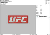 UFC Logo Embroidery File 7 sizes